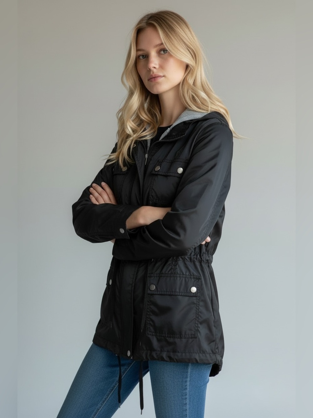 Mossimo Supply Co. Black Lightweight Utility Jacket